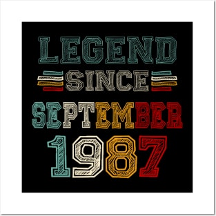 36 Years Old Legend Since September 1987 36th Birthday Posters and Art